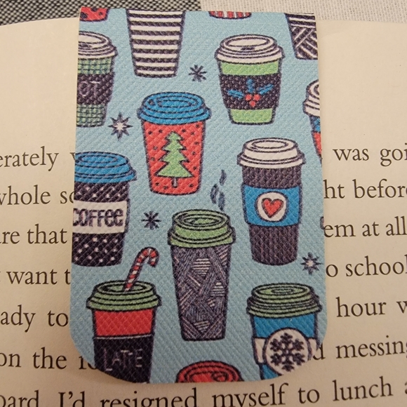 Other - Coffee Cup Faux Leather Magnetic Bookmark